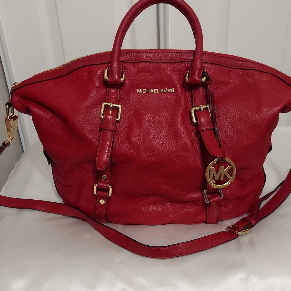 Michael Kors Bold Red Leather Tote